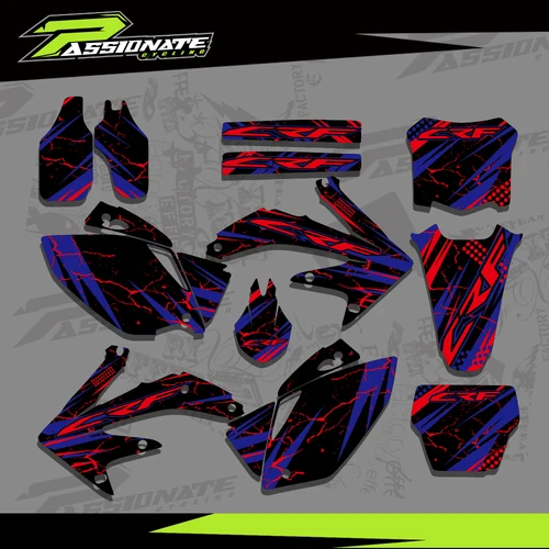 Imagen 2 del producto Para Honda CRF450 CRF450R CRF 450 R 450R 2005-2007 2008 fondos de motocicleta calcomanías gráficas Kits de pegatinas número nombre personalizado