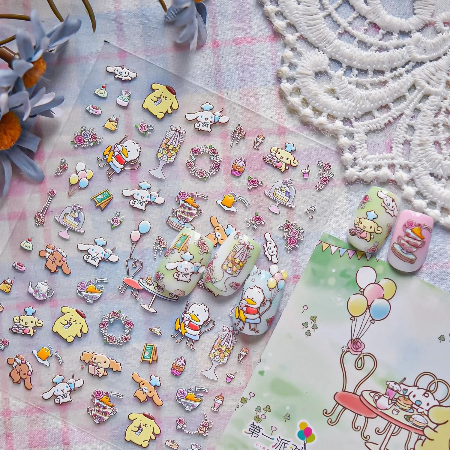 سانريو الرسوم المتحركة ليتل التوأم نجوم Badtz-مارو ملصقات الأظافر مسمار الفن اكسسوارات الكرتون مرحبا كيتي كورومي ملصقات للأظافر #6