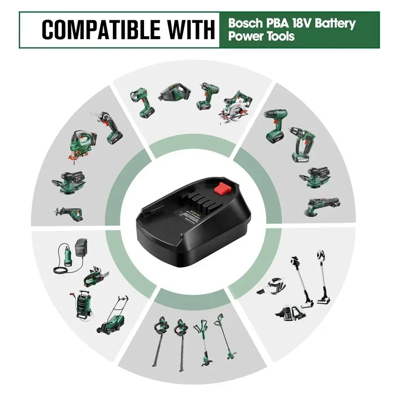 Imagem -03 - Adaptador de Bateria para Makita Dewalt Milwaukee Bosch Worx Kress Metabo Ridgid Hitachi Devon Stanley 18v 20v Pba Tool