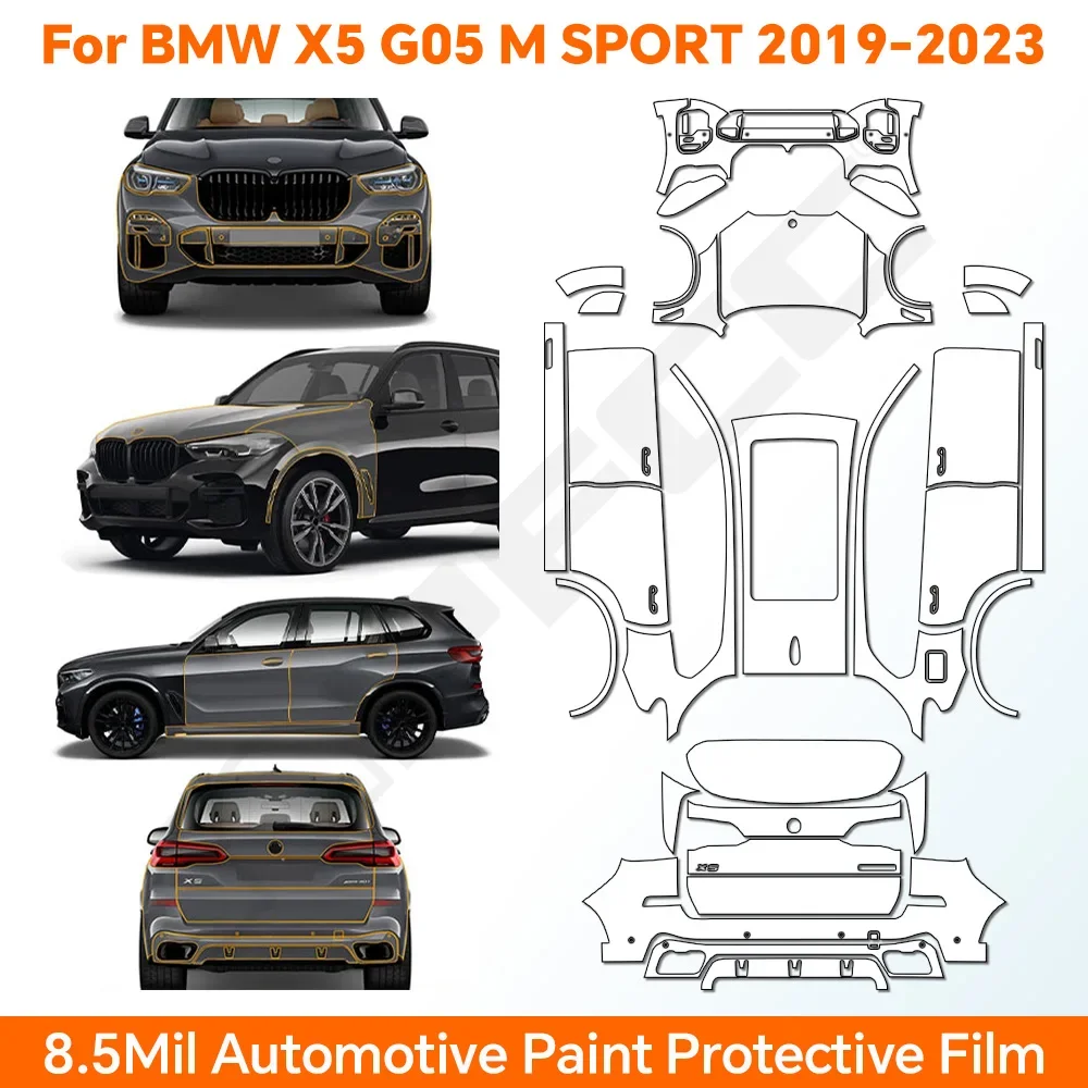 Pre-cut TPU PPF For BMW X5 G05 M SPORT 2019-2023 Paint Protection Film Car Body Anti-Scratch Clear Bra Resistant Invisible Cover