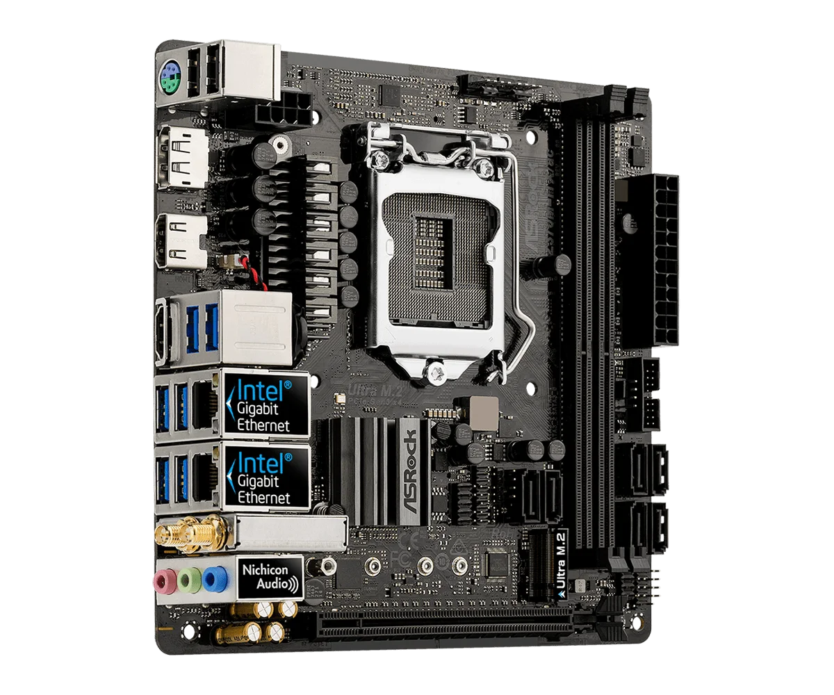 Intel Z370 Mini-ITX Motherboard ASRock Z370M-ITX/ac LGA 1151 DDR4 32GB Supports i7-8700 i5-9400F i5-8600 i3-8100 cpu M.2 NVMe SS