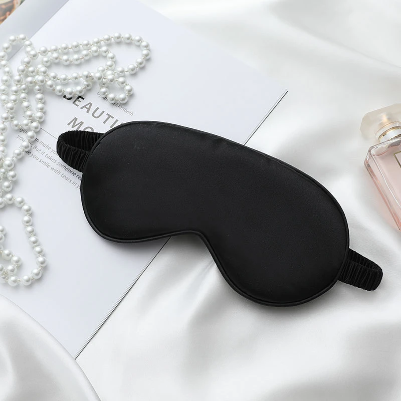 Double-Sided Silk Sleeping Eyeshade Light Blocking Breathable Travel Sleep Eye Mask Shields Protective Safety Goggle Eye Wear view 6