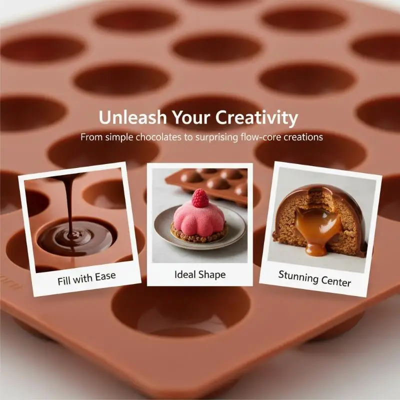 [J] Silicone Chocolate Sphere Mold Multi-hole Half Ball Molds Hemisphere Shape Cake Mousse Dessert Baking Mold
