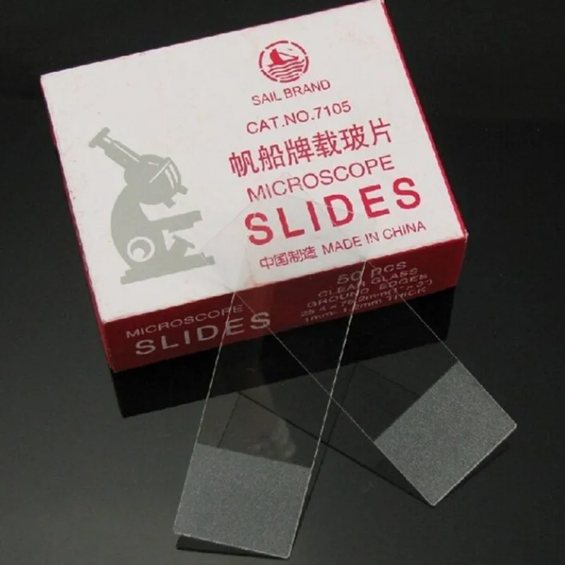 50pcs Blank Microscope Glass Slides with Frosted End 25x76mm for Lab Biology Medical Science