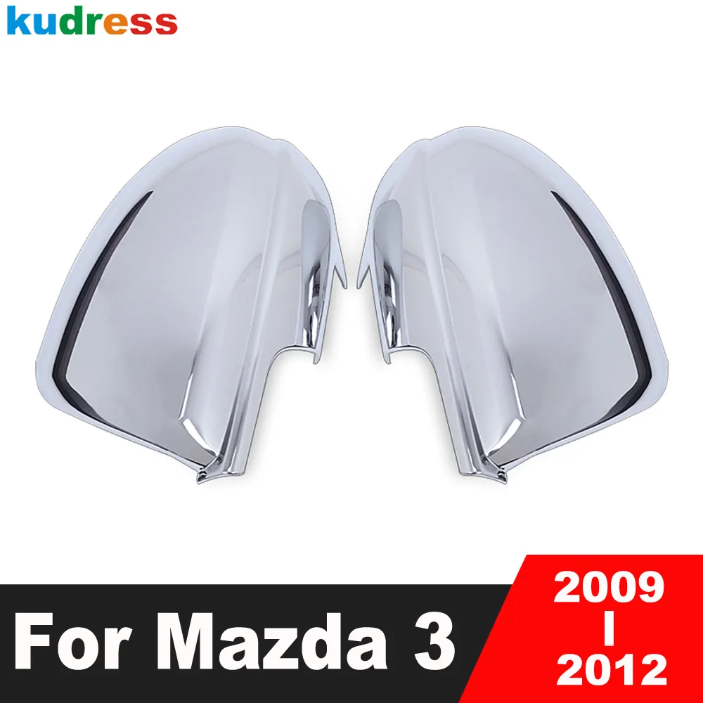 For Mazda 3 2009 2010 2011 2012 Chrome Car Side Door Rearview Mirror Cover Trims Side Wing Mirror Cap Cover Exterior Accessories