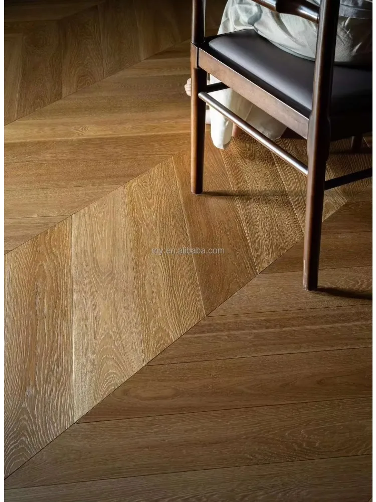 Индивидуальная версия паркетного пола из коричневого дуба, пол из белого дуба