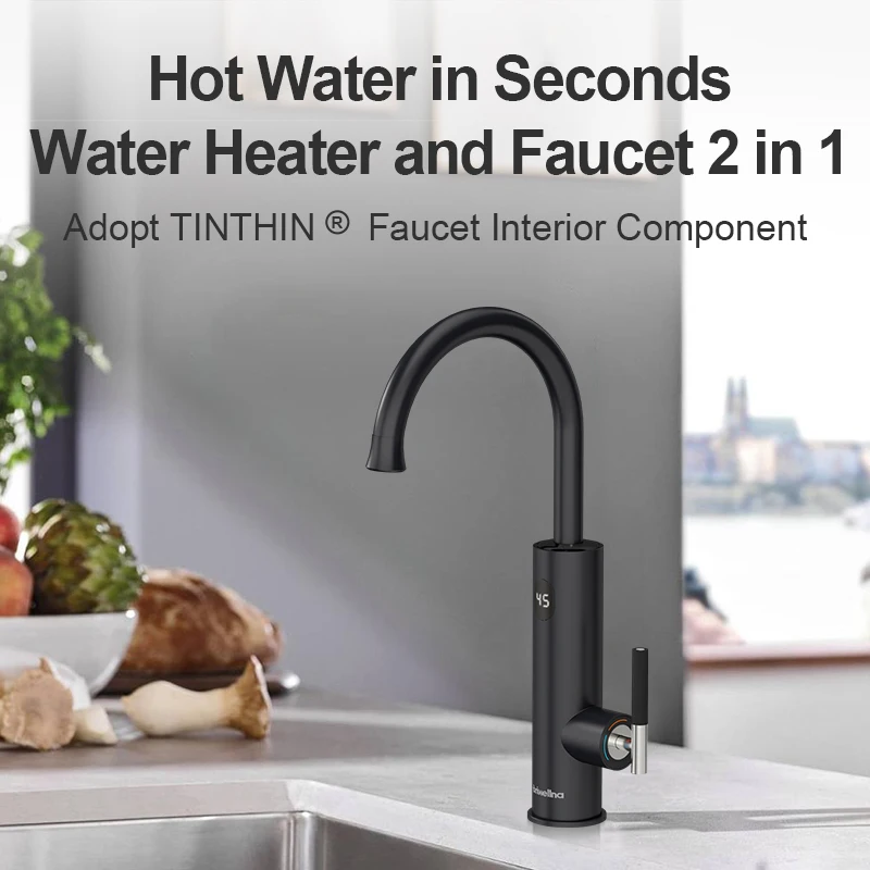 Calentador de agua eléctrico Briwellna, calentador de flujo de 220V, grifo de cocina 2 en 1, mezclador de calentador de agua sin tanque, geyser