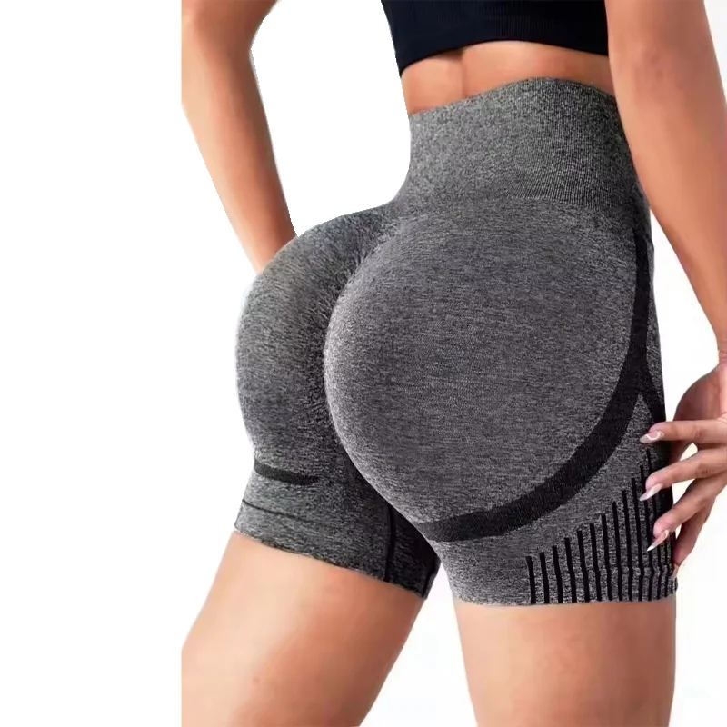 

Yoga Shorts Cross-border Honey Buttocks Buttocks Sports High Waist Abdomen Stretch Tight-fitting Anti-glare Quick-drying Fitness