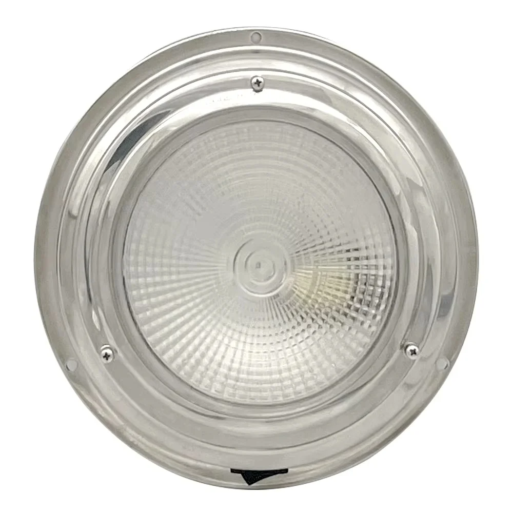 

ISURE MARINE Interior Ceiling Dome Light Lamp Boat Yacht Caraven Motorhome 12V LED Ceiling Light Stainless Steel 4" Dome