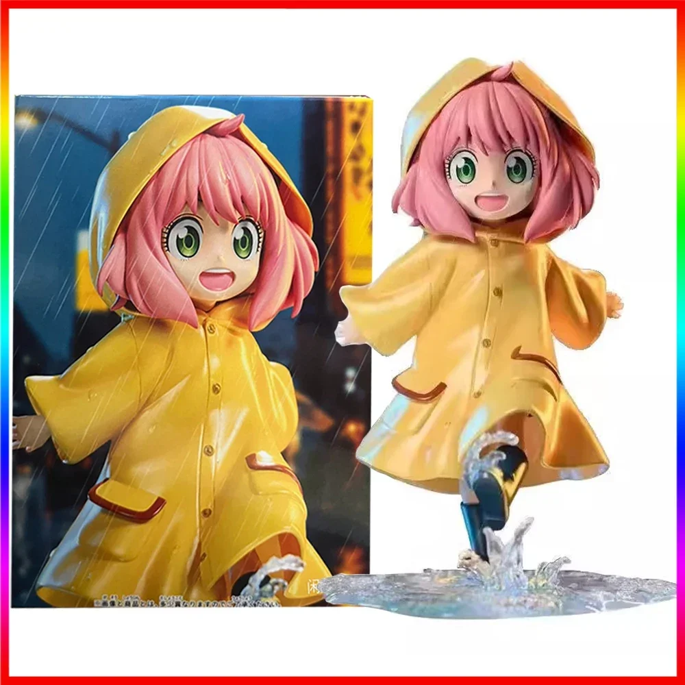 

Anime Spy X Family Anya Forger Figure 12 5CM Raincoat Model Toy Summer Dress Up Collection Gift Action PVC Statue Cute Anime