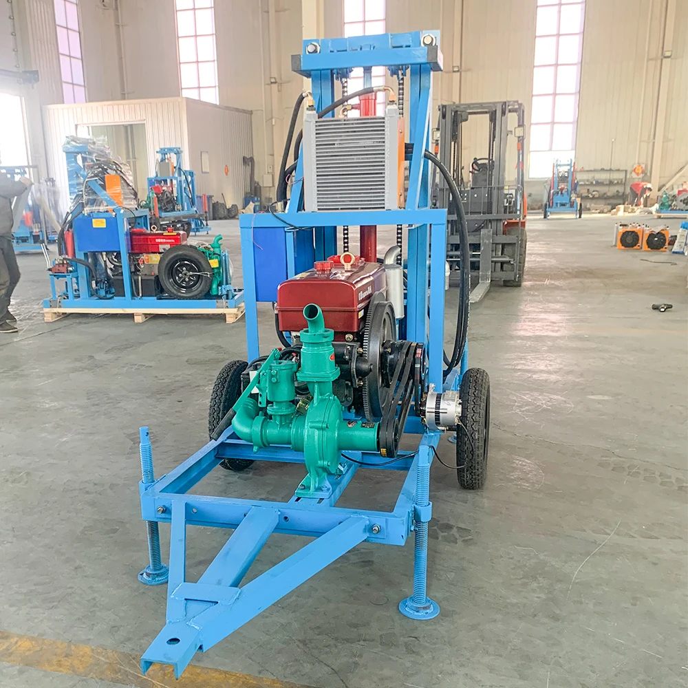 2025100m 150m Profondità Diesel Idraulico Rotante Micro Impianto di Perforazione per Pozzi d'Acqua Piccolo Impianto di Perforazione per Pozzi d'Acqua Diesel Portatile