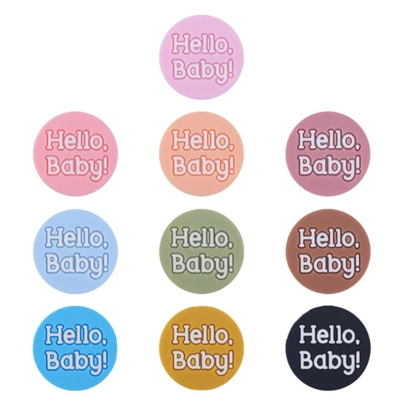 

J15U 5pcs Pacifier Clip DIY Bead Silicone Letter Beads Baby Teething Bracelet Necklace Accessories Jewelry Accs