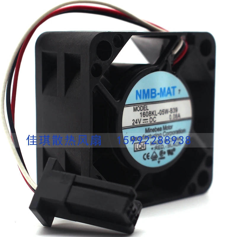 

NMB-MAT NMB1608KL-05W-B39 LQ4 DC 24V 0.08A 40x40x20mm 3-Wire Server Cooling Fan