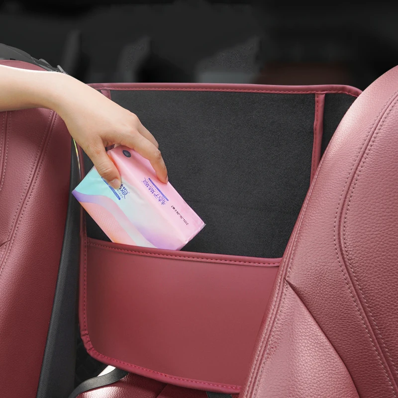 Auto Seat Middle Box PU Leather Car Seat Middle Box Hanger Storage Bag Phone Tissue Drink Purse Holder Interior Accessories