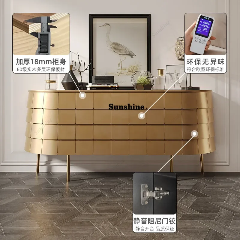 

Italian light luxury dining side cabinet villa living room decoration, high-end design, entrance entrance storageYY