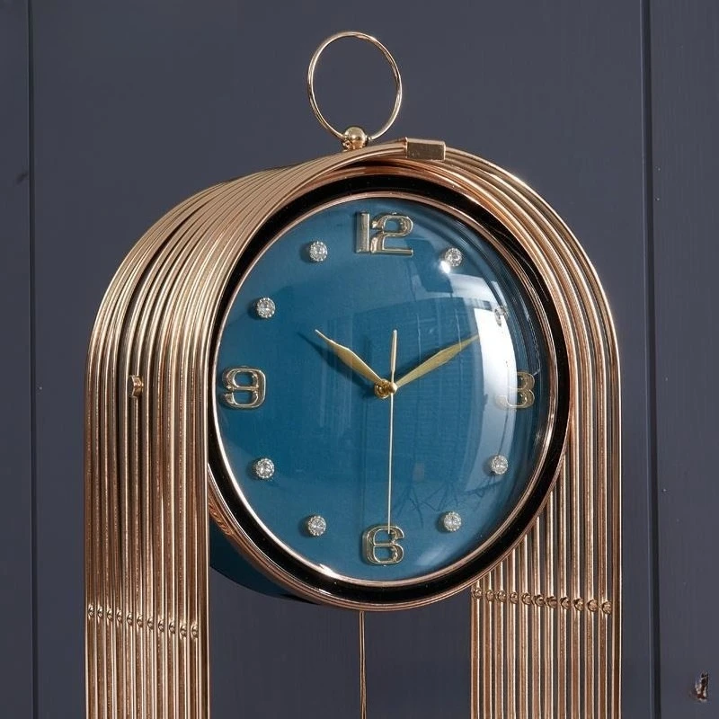 Metal floor clock, personalized large desk clock, creative and simple pendulum clock