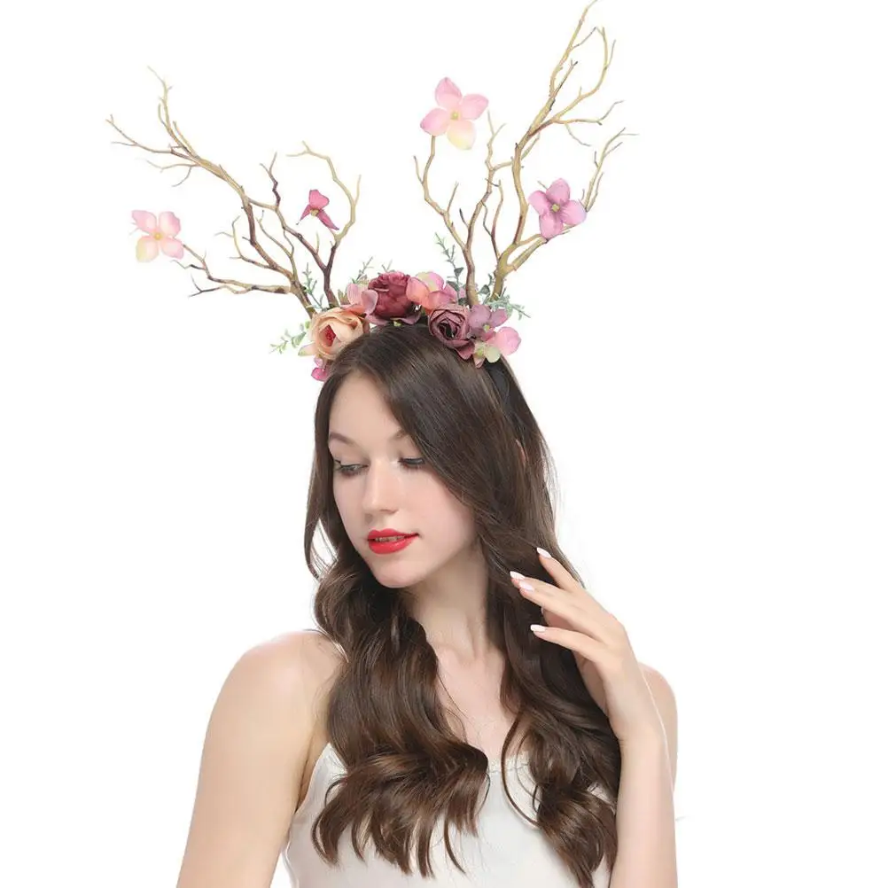 Christmas Antler Headband Funny Headdress Elk Hair Hair Accessories