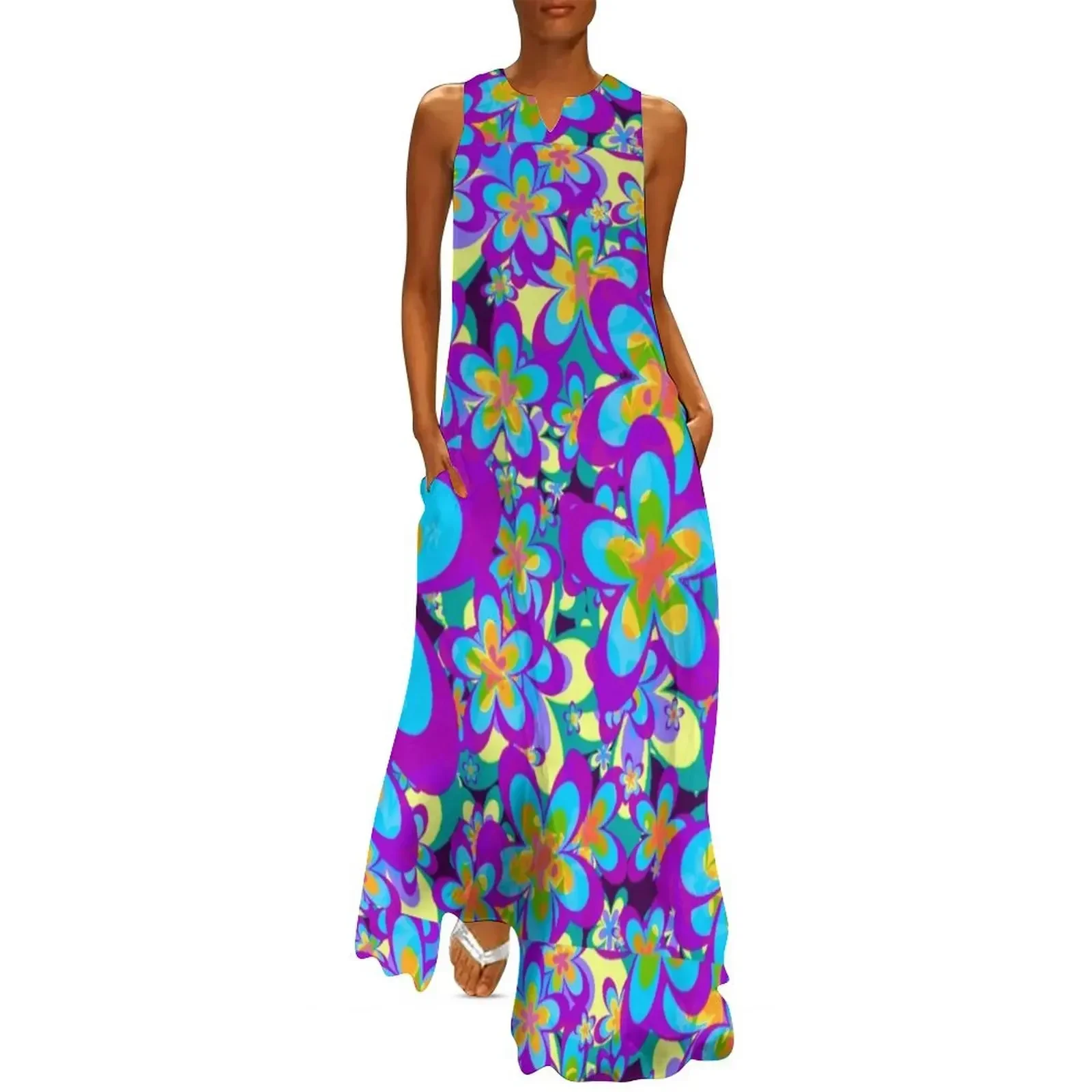 

Flower Power Hippy Design Long Dress summer outfits for women 2025 Clothing female luxury dress Dress