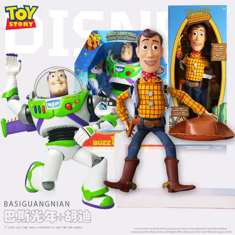 Genuine Disney Toy Story Buzz Lightyear Woody Jessie Rex Talking Action Figure Toys for Children Figurine Ornament Model Gift