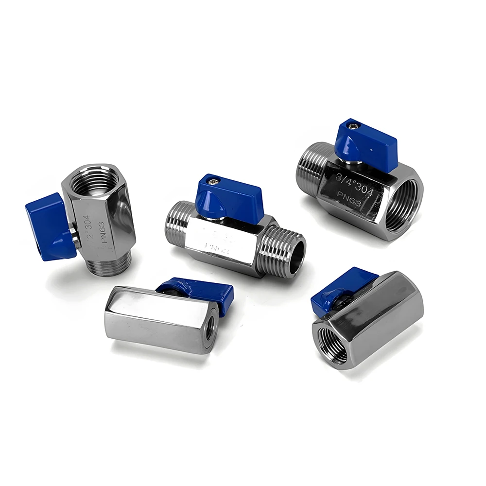SS304 Edelstahl Mini-Kugelhahn - BSP/NPT 1/8"-3/4" Außengewinde/Innengewinde Säurebeständig für Heimbrauerei Industrie Sanitärinstallationen – Detail 5