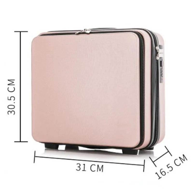 16 Inch Suitcase Cosmetic Bag Small Luggage Lockbox Small Light Suitcase Storage Box 16.5X30.5X31CM