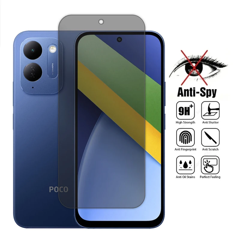 For Poco C95 Pro Glass For Poco C95 Pro 4G Tempered Glass 2.5D Privacy Protection Screen Protector For Poco C95 Pro