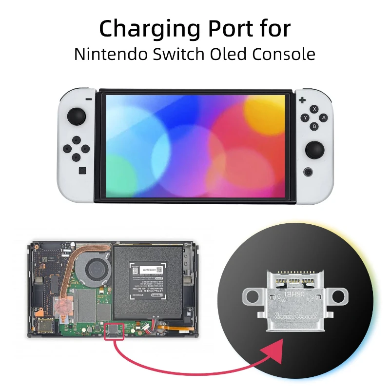 Port de charge pour commutateur NS OLED, port de charge USB, lot de prises pour commutateur, connecteur d'alimentation de console OLED, port de prise de type C, 1-10 pièces