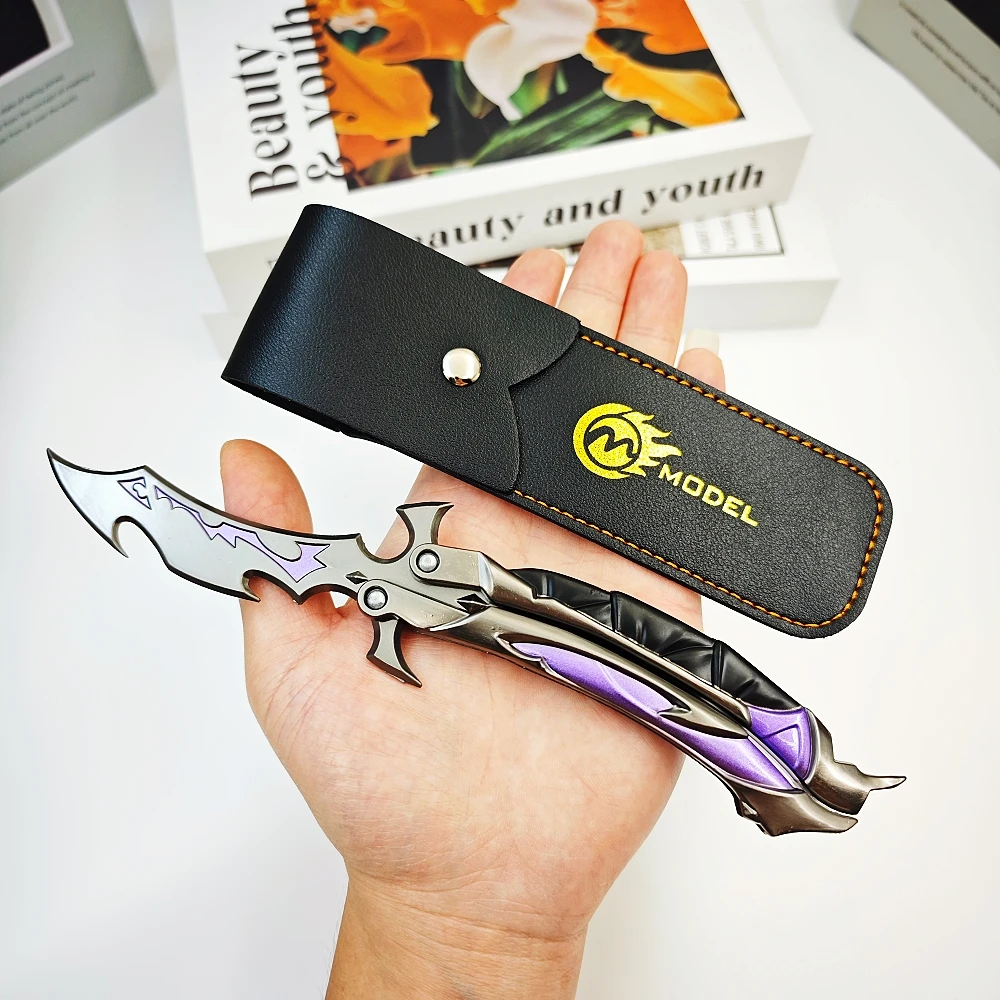 22cm Valorant Reaver 3.0 Butterfly-Messer Metall-Klappmesser-Modell – Gaming-Fan-Trainingsspielzeug, Sammlerstück und Ausstellungsstück – Detail 6