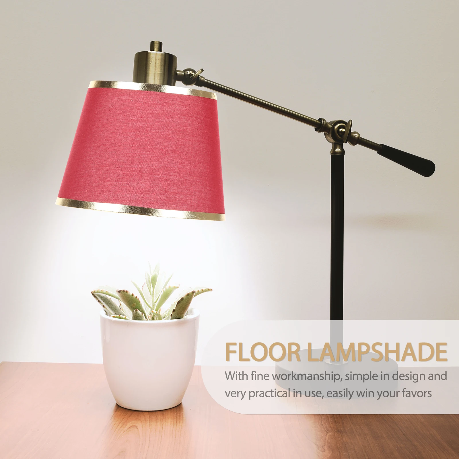 

E27 Fabric Lamp Shade 15x20x15cm Burgundy Bedside Table Floor Light Cover H made for Bedroom Living Room Hotel Decor