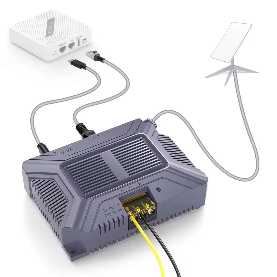 Starlink Gen 3 5-in-1 GigE PoE Injector 200W Starlink compatible satellite internet device with Type-C and USB output