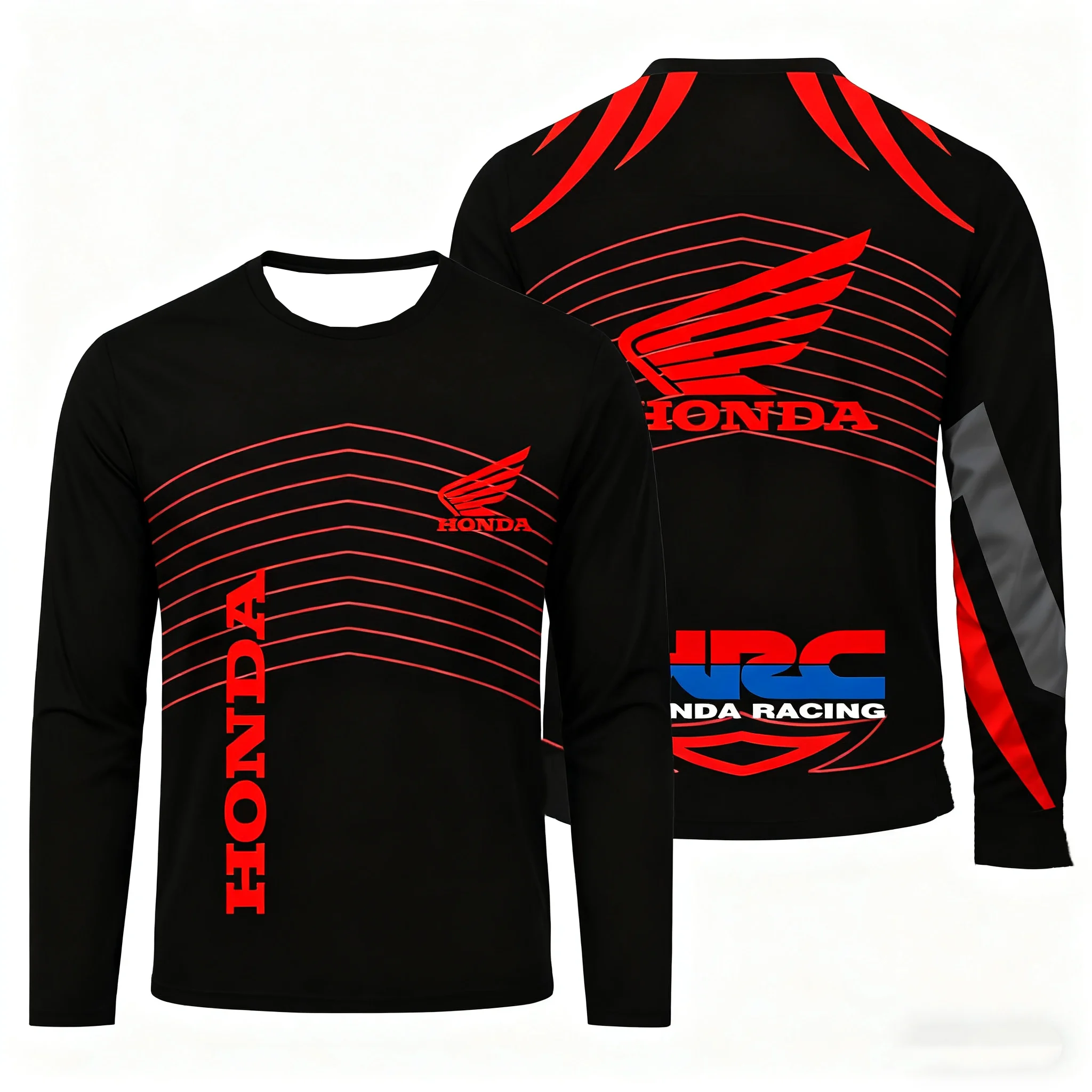2025 حار بيع هوندا مطبوعة على الطرق الوعرة دراجة نارية دراجة هوائية جبلية سباق الرياضة بأكمام طويلة تنفس التجفيف السريع تي شيرت
