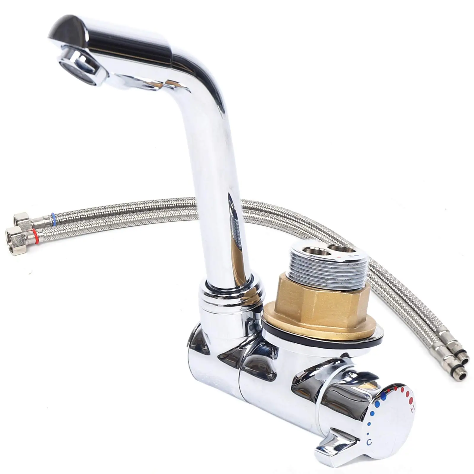 

[Christmas] Gas Camping Stove Boat Caravan Rv Camper Lpg Gas Stove Hot Cold Water Faucet Tap 360 Degree Rotating Folding (Gr-S001)