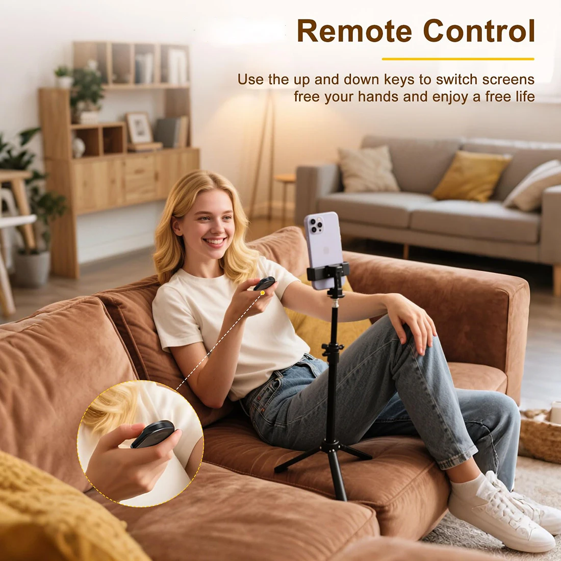 Bluetooth Camera Remote Control for iOS/Android Phones Click Photos & Videos, Mini Wireless Phone Mobile e-Book Page Turner