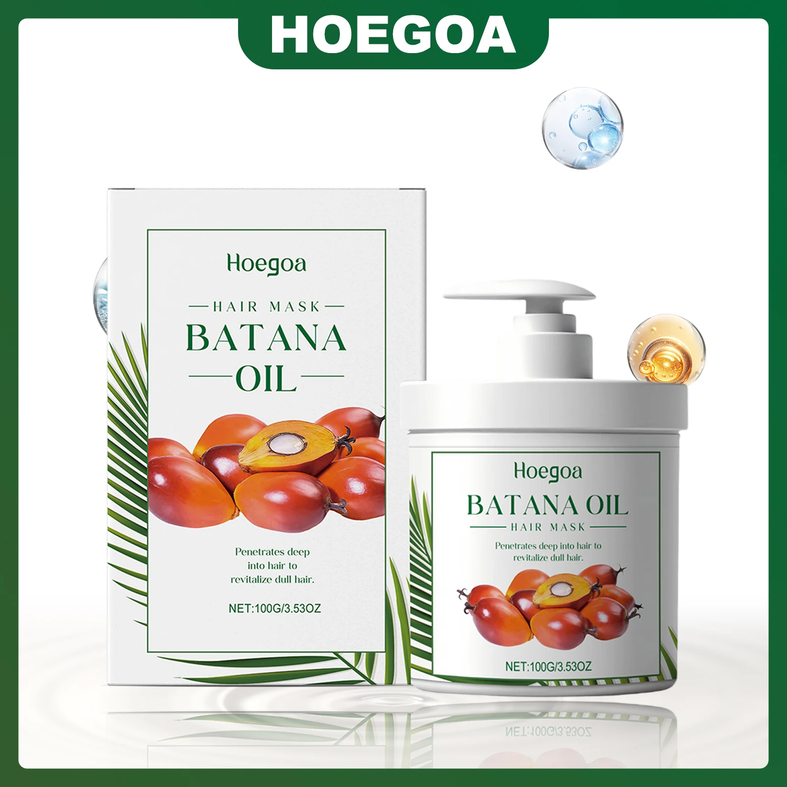 

HOEGOA 100g Batana Oil Hair Mask Penetrates Deep into Hair to Revitalize Dull Hair Infuses Hair with Nutrients Locks in Moisture