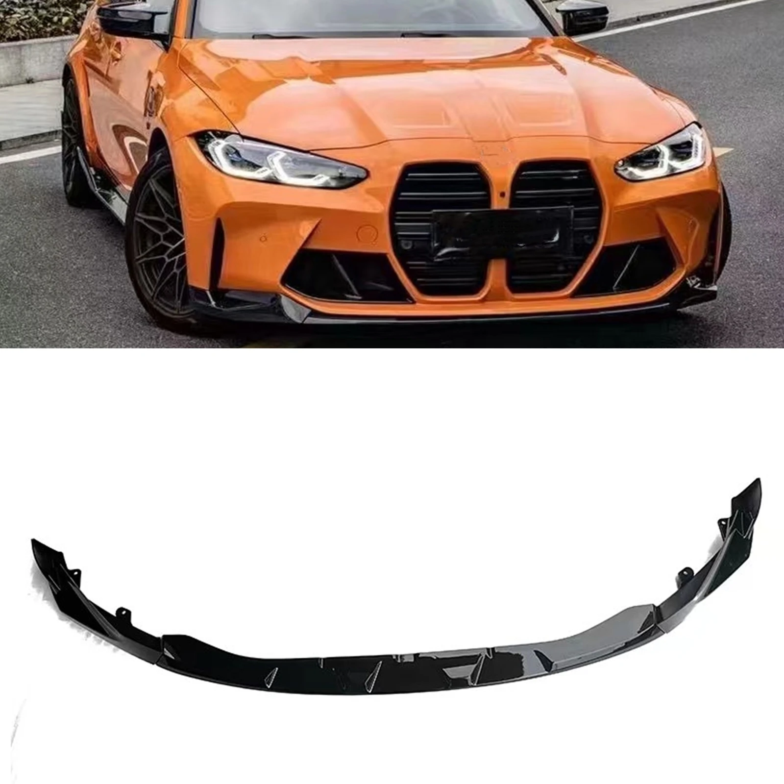 Car Front Bumper Spoiler Lip Lower Splitter Blade Protection Plate For BMW G80 M3 G82 M4 2021-2024