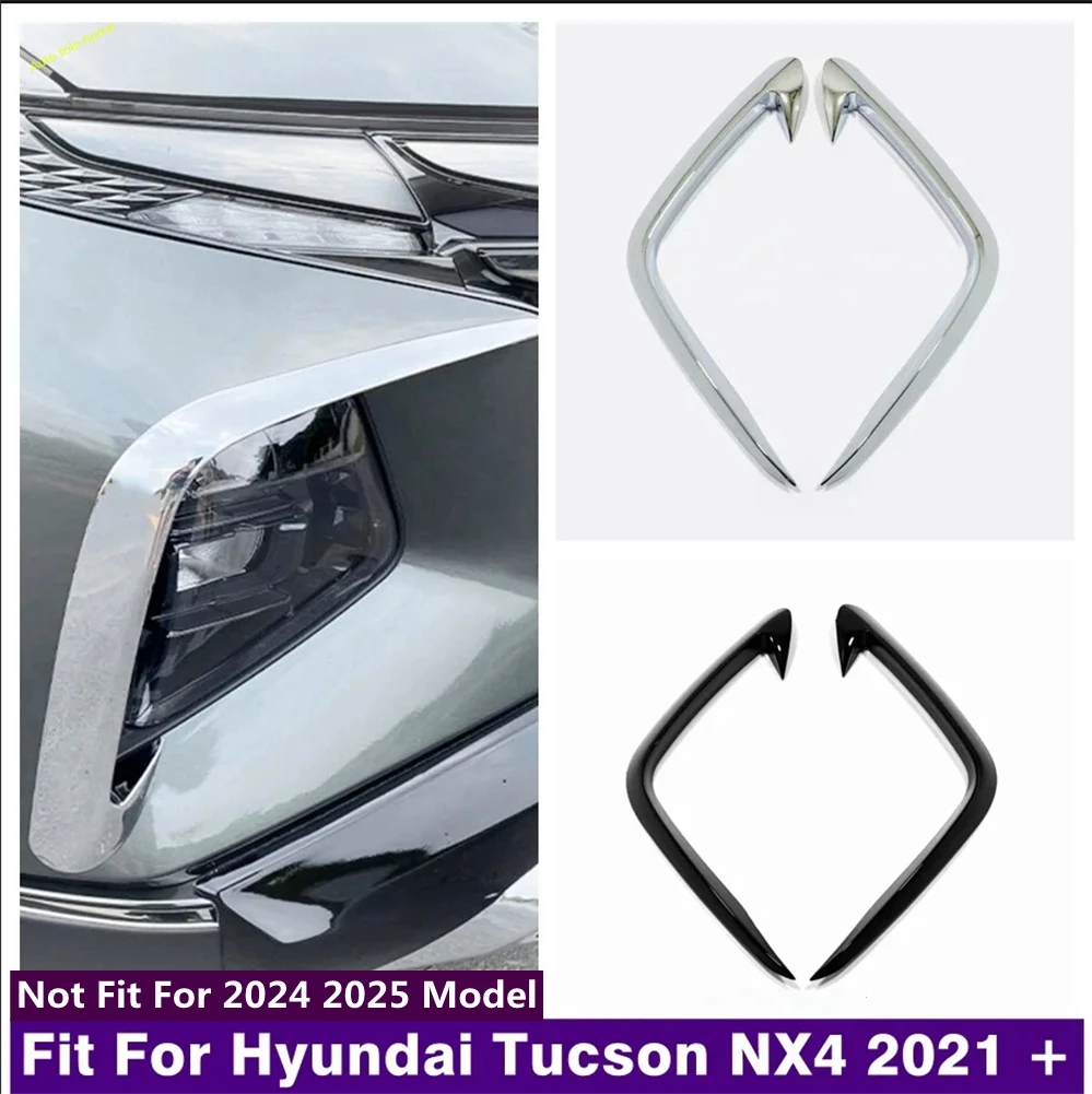 

Front Bumper Fog Light Lamp Eyebrow Eyelid Decoration Strips Cover Trim Fit For Hyundai Tucson NX4 2021 - 2023 Car Accessories