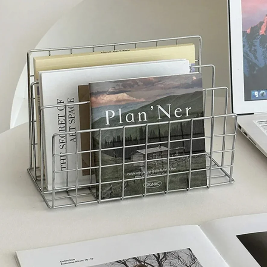 3 Tier Metal Mesh Desktop Organizer, Notebook Stand & File Holder Rack for Office, Document Book Magazine Storage
