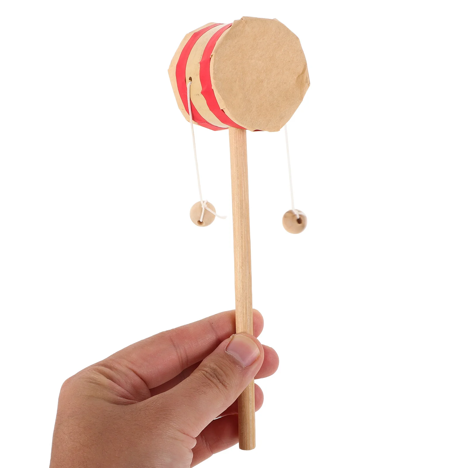 Sonajero de madera para bebé, tambor de mano para desarrollo sensorial, tambor giratorio, instrumento Musical para niños, sonajero de Aprendizaje Temprano, 1 Uds.