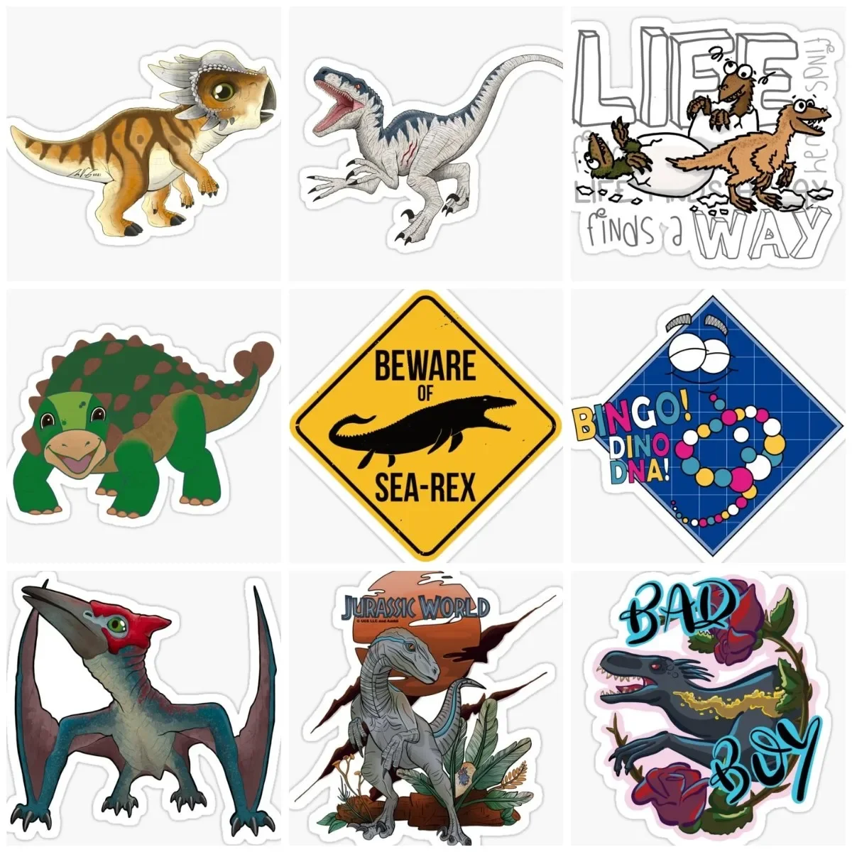 

Jurassic Park Fossil Dinosaur Creative Sticker Truck Car Wall Room Camper Bicycle Van Glass Helmet Window Decal Customizable PVC
