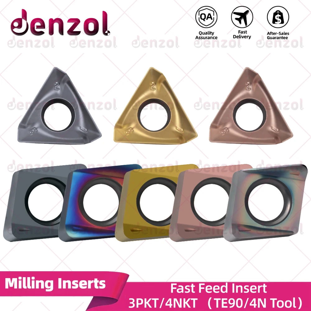 

3PKT 4NKT Фреза с быстрой подачей TE90 Стержень инструмента с ЧПУ 90 градусов под прямым углом Торцевая фреза Вставка двусторонней фрезы