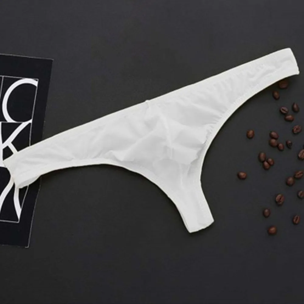 Breathable Men's See Through Jockstrap Underwear with Bulge Pouch Low Rise G String Thong Briefs for Comfortable Wear