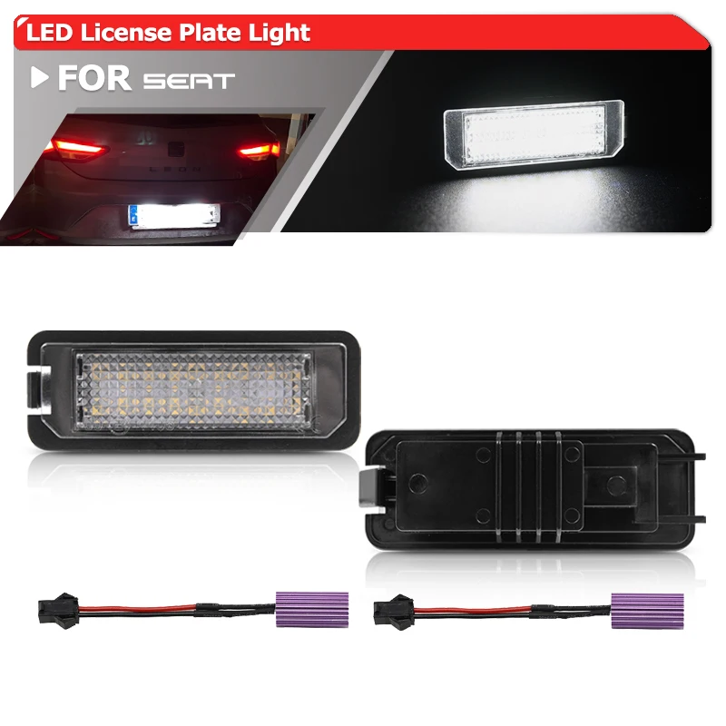 Para Seat Ibiza IV 6J V Leon 2 1P 3 5F Altea XL Exeo ST/Kombi 3R5 3R9 Canbus Led Luzes de placa de licença traseira Auto Tag Lâmpada de estacionamento