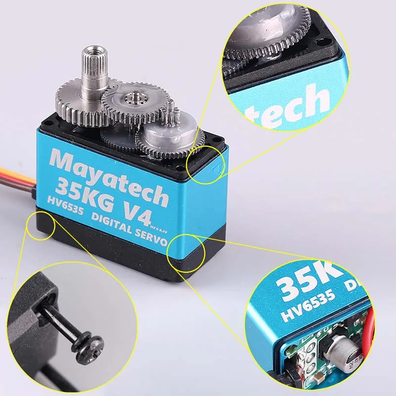 Mayatech HV6535 V4 35KG Digital Servo High Torque High Voltage Waterproof Metal Gear RC Aircraft