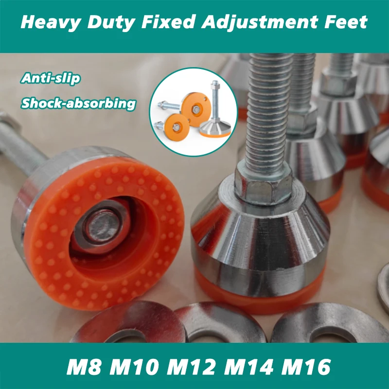 1pcs M8~M16 Heavy Padded Feet Adjustable Foot Cup/Fixed Foundation Base  Galvanized Nut Thread Length 30 50 80 100 120 150mm ﻿