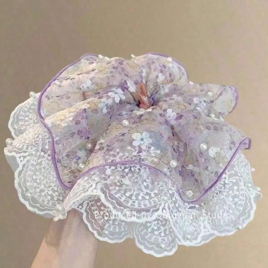 

Элегантная резинка для волос с цветочным кружевом и искусственным жемчугом для женщин