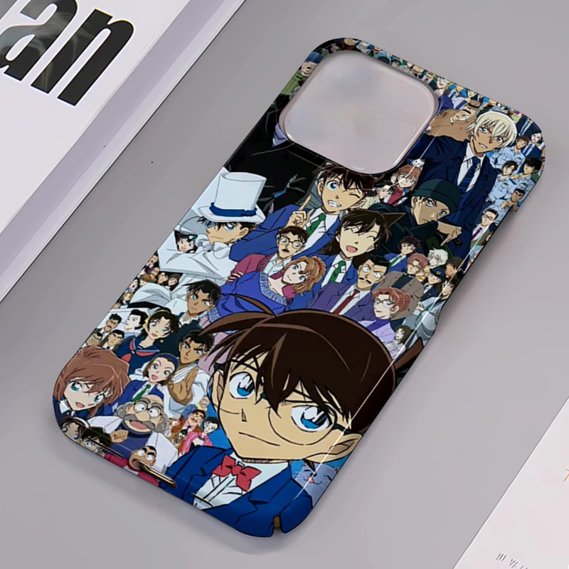 

Чехол для телефона Detective Conan, подходит для IPhone серии 13-15, ударопрочный защитный чехол, искусственная кожа, украшение, праздничные подарки