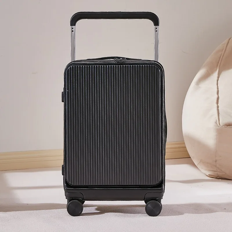 Wide Tie Rod USB Charging Luggage Front Opening Lightweight Boarding Case Multifunctional PC Trolley20