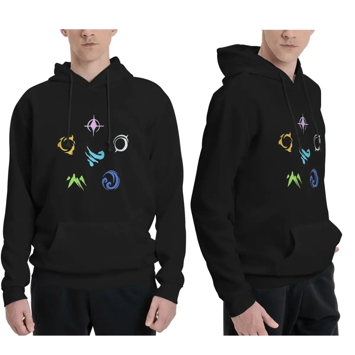 Six Primal Forces Hoodies Men's Women Casual Pullover Sweatshirts Hip Hop Long Sleeve Streetwear Autumn Winter