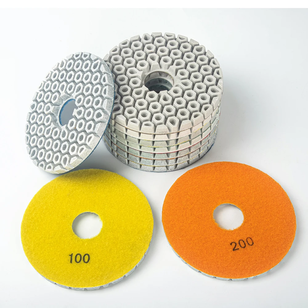 

4 Inch 100mm Thicken Abrasive Diamond Wet Polishing Pads For Stone Marble Granite Quartz Grinding And Floor Renovation