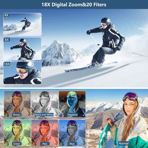 Imagen 2 del producto Cámara de fotografía digital compacta 4K, zoom digital 18x, grabadora de vídeo vlog vintage para YouTube, 180 °   pantalla abatible, cámara web WiFi